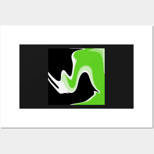 Green and black abstract shapes Posters and Art